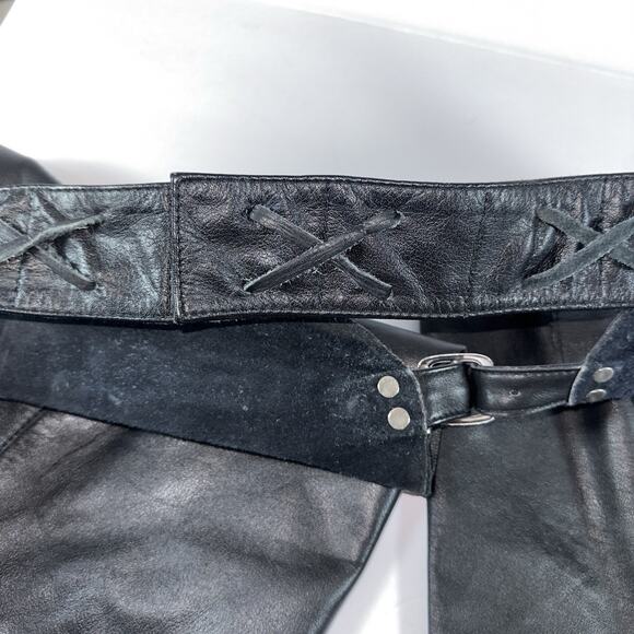 VTG Motorcycle Leather Chaps Women's Medium Genuine Leather by Berman's - Picture 10 of 13